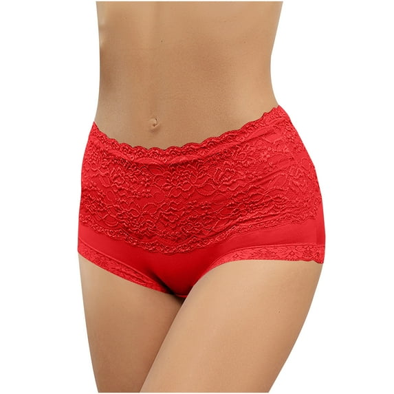 uublik Lace Panties for Women High Waisted Underwear Briefs Floral Lace Shorts
