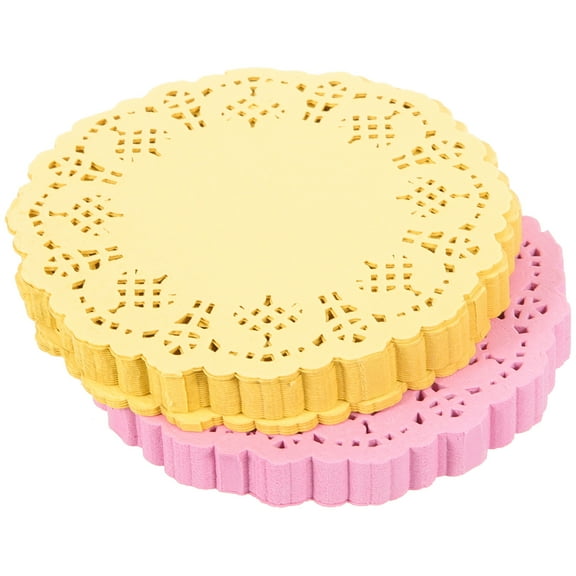Lace Paper Pad Doilies Round Placemat Cake Decor Christmas Decoration Coasters 2 Bags