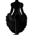 thumbnail image 1 of Lace Patchwork High Neck Dress Elegant Swallowtail See Through Bodycon Gothic Style Formal Gown, 1 of 4