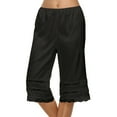 thumbnail image 1 of Lace Patchwork Solid Capri Pants for Women Wide Leg High Waist Pull-on Capris Casual Cozy Lounge Sleep Pajamas Pants, 1 of 6