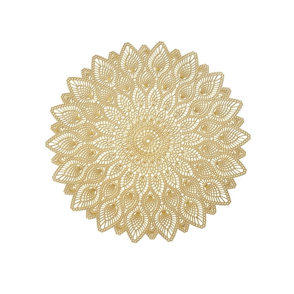 Lace Pattern PVC Heat Insulation Placemat, Non-Slip Table Protector Mat, Creative Home Dining Decor for Coffee Mugs and Wine Glasses with Beautiful Cutout Design