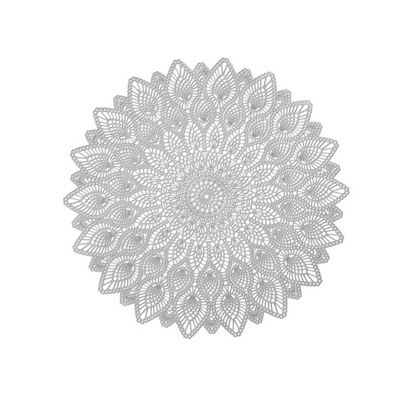 Lace Pattern PVC Heat Insulation Placemat, Non-Slip Table Protector Mat, Creative Home Dining Decor for Coffee Mugs and Wine Glasses with Beautiful Cutout Design