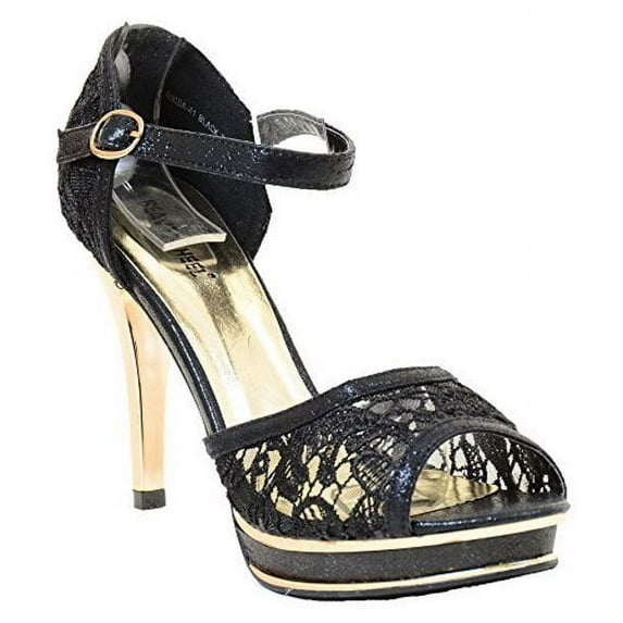 Lace Peep-Toe Wedding Bridal Formal Heels Sandals Women's SIZE 8