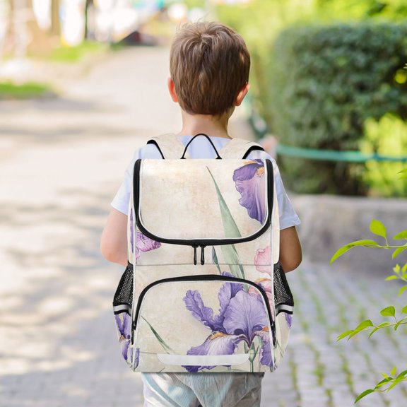 Lace Phalaenopsis Flowers Backpack Big Laptop Backpack Casual Daypack Quilted Large Capacity Large Bookbags