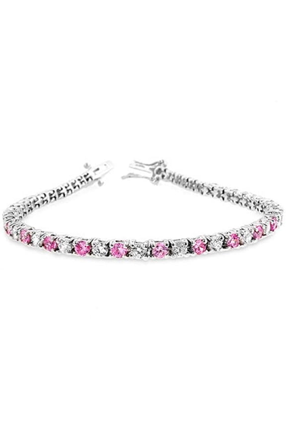 Lace Pink CZ Tennis Bracelet