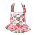 thumbnail image 1 of Lace Plaid Pattern Dog Dress Breathable Ruffles Summer Princess Dress, Ideal for Dogs, 1 of 8