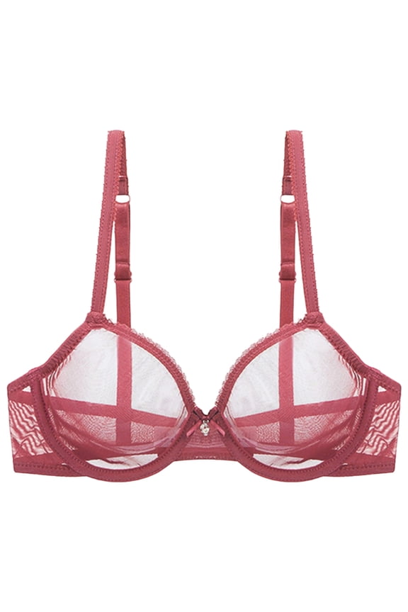 Lace Plus Size Bra for Everyday Comfort and Style - Sheer Balconette Design with Underwire Support