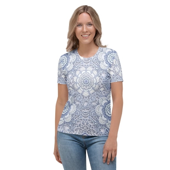 Lace Print Poly Shirt, Poly Shirt with Lace Print, Poly T-shirt with Lace Print, Lace Shirt 109 (1)