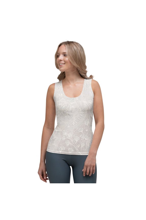 Lace Print Poly Tank Top, Poly Tank Top with Lace Print, Lace Tank Top 111 (1)