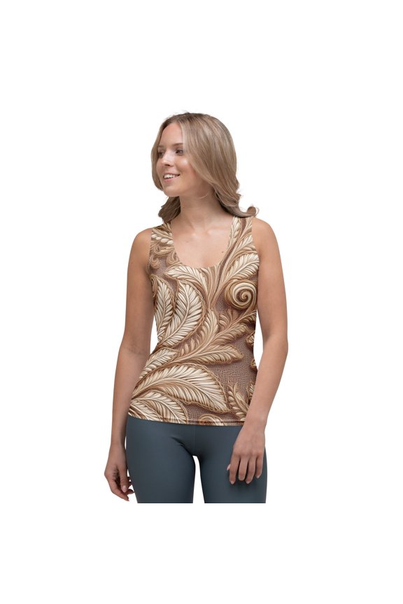 Lace Print Poly Tank Top, Poly Tank Top with Lace Print, Lace Tank Top 70