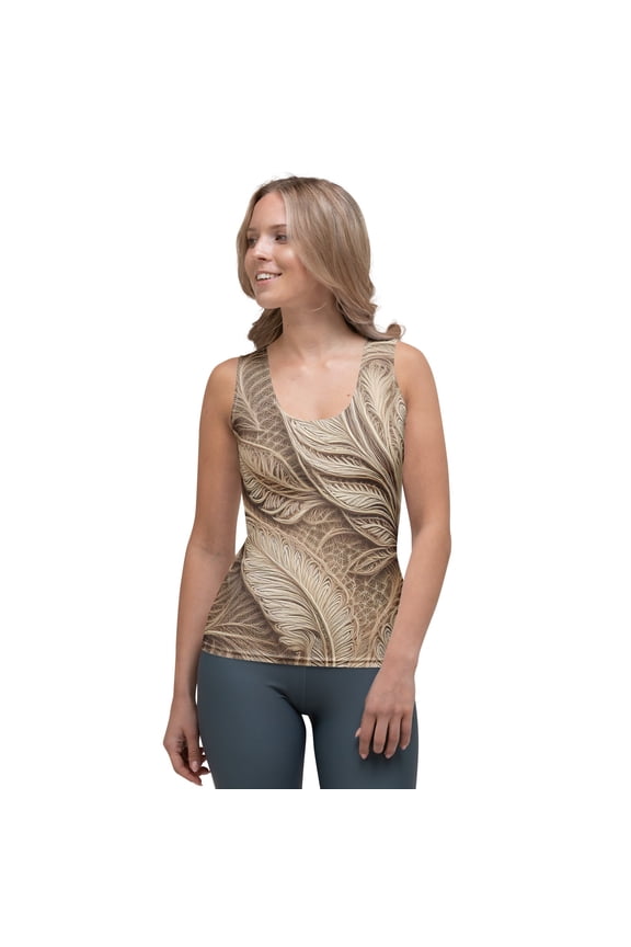 Lace Print Poly Tank Top, Poly Tank Top with Lace Print, Lace Tank Top 79