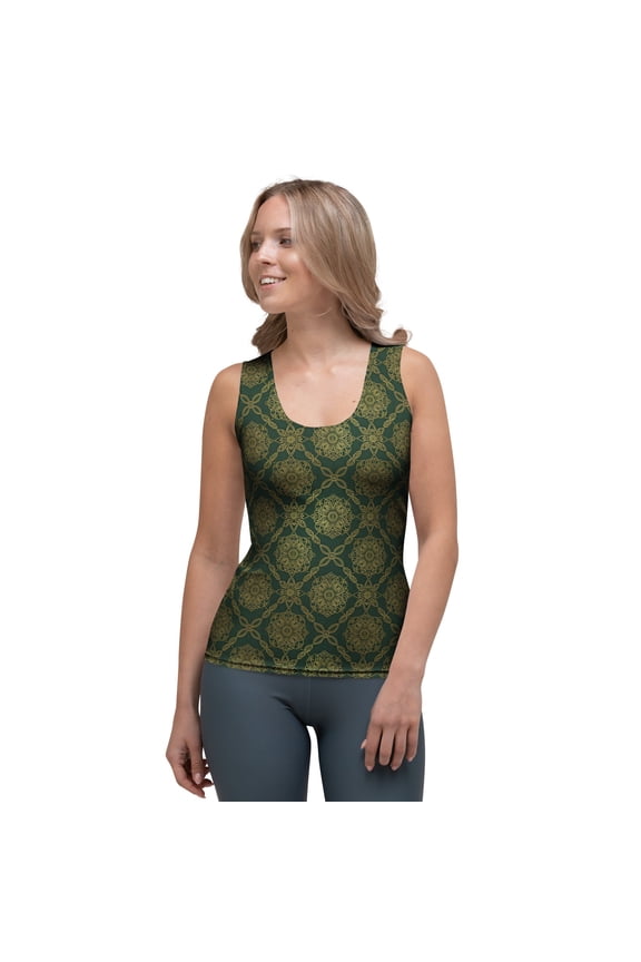 Lace Print Poly Tank Top, Poly Tank top with Lace Print, Lace Tank Top 46