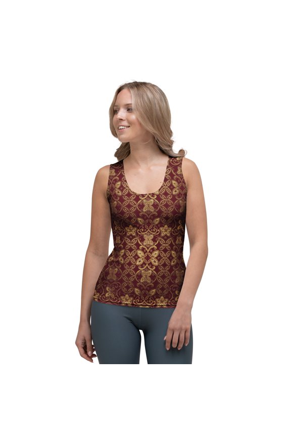 Lace Print Poly Tank Top, Poly Tank top with Lace Print, Lace Tank Top 51