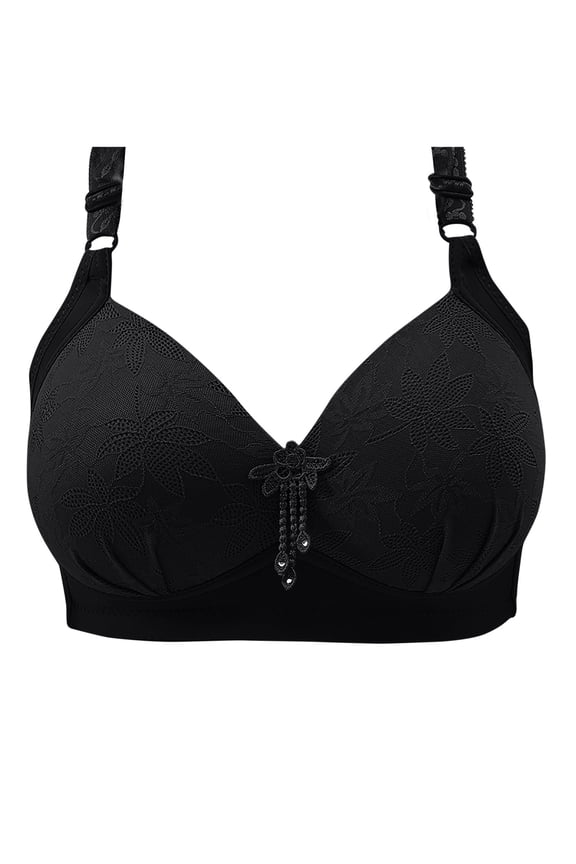 Lace Push Up Bra for Women Full Coverage Wireless Bra with Padding Adjustable Comfort Lift Support Lingerie