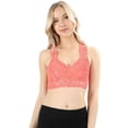 thumbnail image 1 of Lace Racerback Bralette Crop Top (Large, Deep-Coral), 1 of 1