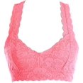 thumbnail image 1 of Lace Racerback Bralette Crop Top, S, Coral, 1 of 2