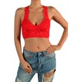 thumbnail image 1 of Lace Racerback Bralette Crop Top (Small, Blood-Orange), 1 of 1