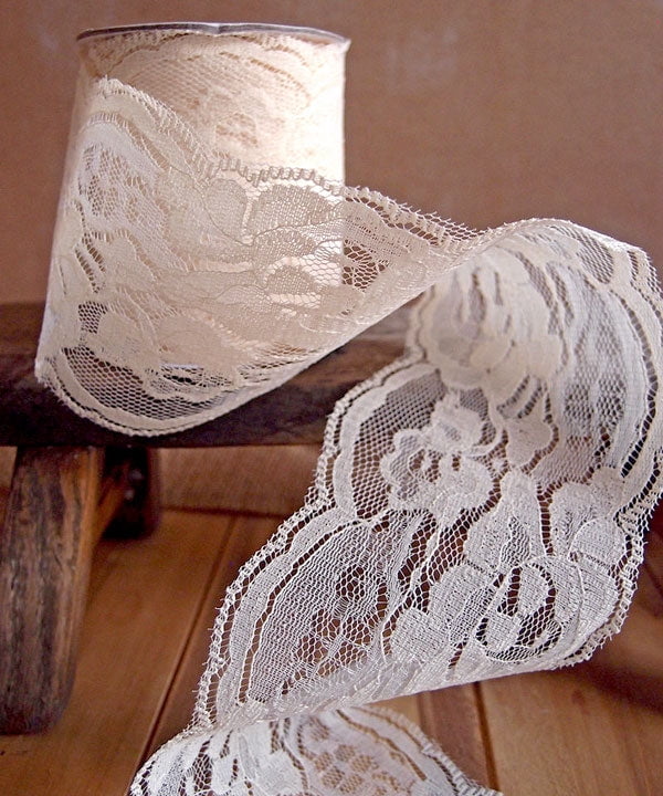 Lace Ribbon Collections-Ivory,4 Inch