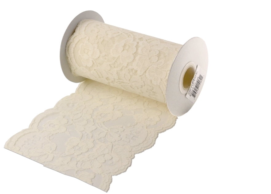 Lace Ribbon Collections-White,19 Inch with Glitter