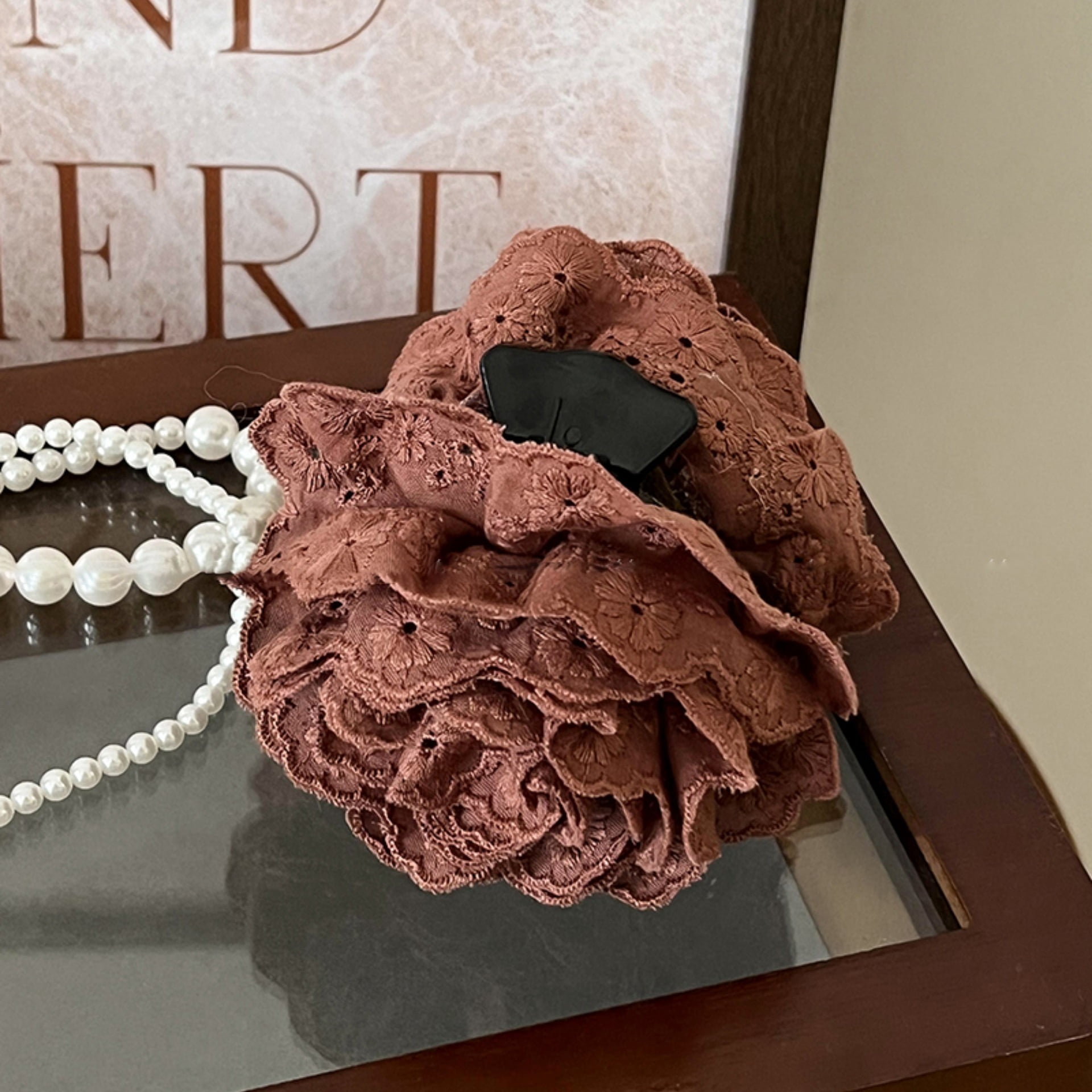 Lace Rose Clip Flower Plate Hair Clip Elegant and High-end Headwear