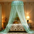 thumbnail image 1 of Lace Round Dome Mosquito Net Bed Canopy Netting Mesh Curtain Canopy Princess Decor Fits Crib Twin Double Full Queen Bed With Star String Light, 1 of 10