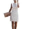 thumbnail image 1 of Lace Round Neck Sleeveless High Waist Dress, 1 of 7