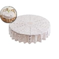 thumbnail image 1 of Lace Round Tablecloth 72 Inches Tail Flower Embroidered Wedding Table Cloths for Summer Outdoor Party Reception, Dinner Party, Decorations, Home Decor, 1 of 5