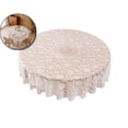 thumbnail image 1 of Lace Round Tablecloth 72 Inches Tail Flower Embroidered Wedding Table Cloths for Summer Outdoor Party Reception, Dinner Party, Decorations, Home Decor, 1 of 5