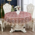 thumbnail image 1 of Lace Round Tablecloth Embroidery Coffee Table Cover for Dining Room Picnic Wedding Party Banquet Home Decor, 1 of 7