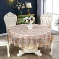 thumbnail image 1 of Lace Round Tablecloth Embroidery Coffee Table Cover for Dining Room Picnic Wedding Party Banquet Home Decor, 1 of 4