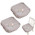thumbnail image 1 of Lace Ruffle Cotton Chair Cushions, Thin Floral Decorative Seat Covers for Dining, Kitchen, Banquet, Hotel, Wedding & Party, Home Decor Chair Pads (Light Grey), 1 of 9