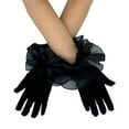 thumbnail image 1 of Lace Ruffle Short Gloves Velvet Hand Gloves For Wedding Receptions And Dinner Event Women Fashion Accessories for Party, 1 of 13