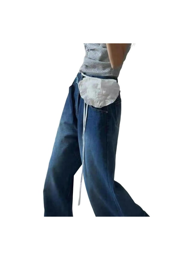 Lace Ruffled Waist Bag Small Waist Pack Lace Tie Waist Purse Handbags for Women Shopping Travel and Music Festival