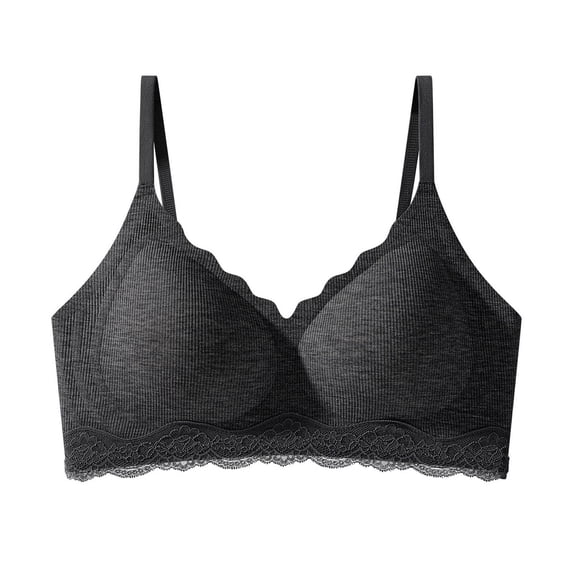 Lace Seamless Everyday Bras for Women, No Underwire Full Cup Brassiere, Comfortable Unlined Wirefree Bra