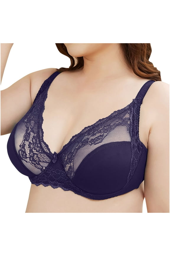 Lace Semi-See Through Bra for Women No Underwire Triangle Bralette Underwear Exquisite Mesh Breathable Brassiere