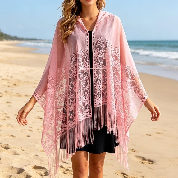 Lace Shawls and Wraps, Women Black Lace Wrap Shawl Triangle Fringe for Evening Dress Wedding Party