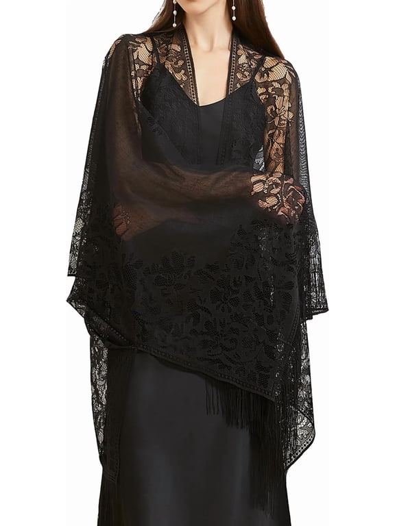 Lace Shawls and Wraps for Women 1920s Pashmina Cape Cardigan for Evening Wedding Gatsby Costume Party