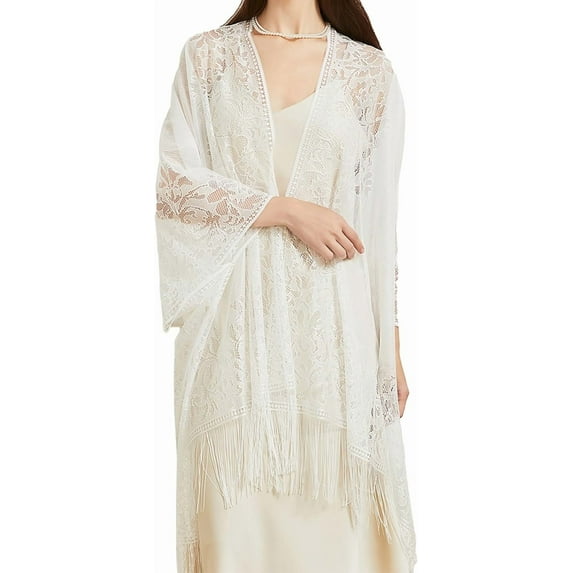 Lace Shawls and Wraps for Women 1920s Pashmina Cape Cardigan for Evening Wedding Gatsby Costume Party
