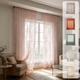 thumbnail image 1 of Lace Sheer Curtain Floral Rod Pocket Window Curtain, Romantic French Aesthetic Beige Polyester Sheer, Soft Light Filtering for Living Room Bedroom, Holiday Gift Home Decor Enhancement, Topliu, 1 of 6