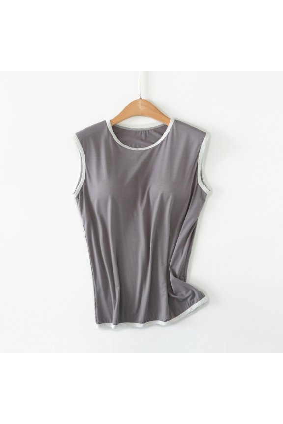 Lace Short Sleeve With Pad Cup Half Sleeve Women's Summer Sleeveless Vest T Shirt Bra Home Clothes Beach Tops 510 Big Tops for Women Crop Top Women Women Top Loose Bike Tops for Women 2 Small Beach