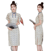 Lace Slim Dress Female Summer New Improved Version Of The Chinese Qipao Picture Color Xl Gentle Wind Fairy Classical Leisure