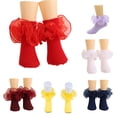 thumbnail image 1 of Lace Slim Pure Color Combed Edge for Children Girls Style Student Dance 6 18 Sock for Girls Over 10 years, 1 of 4