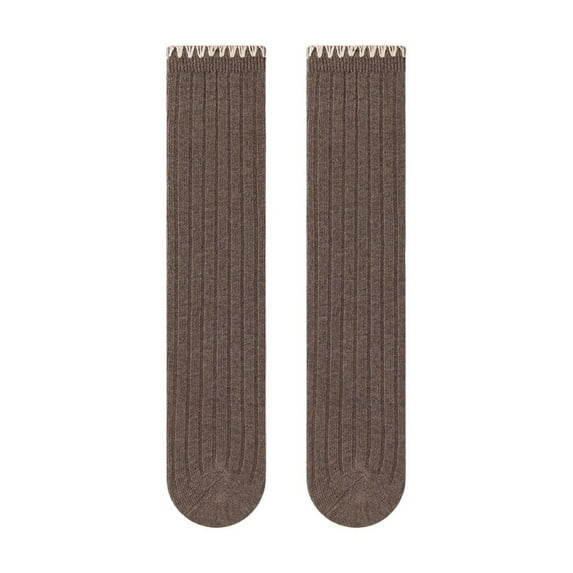 Lace Socks Girls Children's Socks Middle Tube Socks Solid Color Socks Boys Baseball Socks Brown One Size
