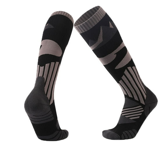 Lace Socks Womens Thermal Hiking Ski Socks - Mid-Calf Cushioned Tube Sock for Winter Sports, Outdoor Activities Gray One Size