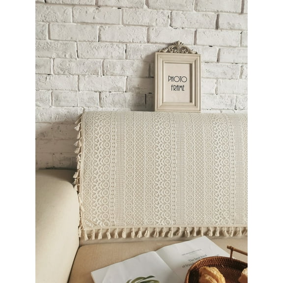 Lace Sofa Throw Cover Armchair Slipcovers with Tassels Sofa Back Covers Table Cover Back Couch Covers Table Sofa Doily