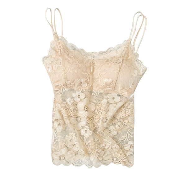 Lace Solid Sling Vest Sexy Push Up Bra Tops Brassiere Womens Plus Size M-2XL (Orange)