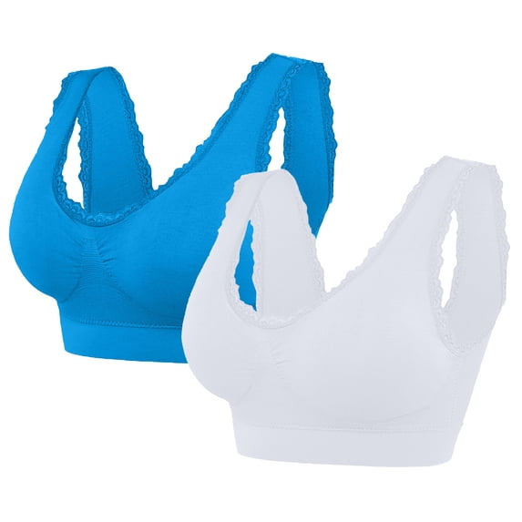Lace Splicing Bra Comfortable Breathable Sports Top Seamless Underwear for Women Casual Sexy Daily Wear #White,XXXL
