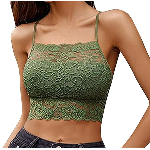Lace Sports Bras for Women Hollow Out Lightweight Wirefree Push Up Longline Bralettes Solid Comfortable Backless Underwear on Clearance