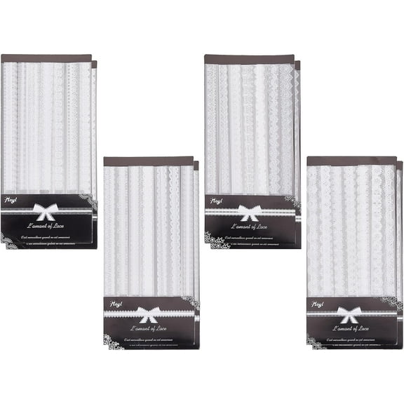 Lace Stickers Set 240 Pcs Transparent Lace Stickers Self-Adhesive Lace Frame Stickers for DIY Crafts Scrapbook Envelope Photo Frame Card MakingClear