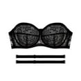 thumbnail image 1 of Lace Strapless Bra Comfortable Wireless Bralette With Underwire And Removable Straps For Everyday Wear Bra Packs Strapless Bra Women Womens Strapless Bras Wireless Bras for Women Support Staples Bra, 1 of 2
